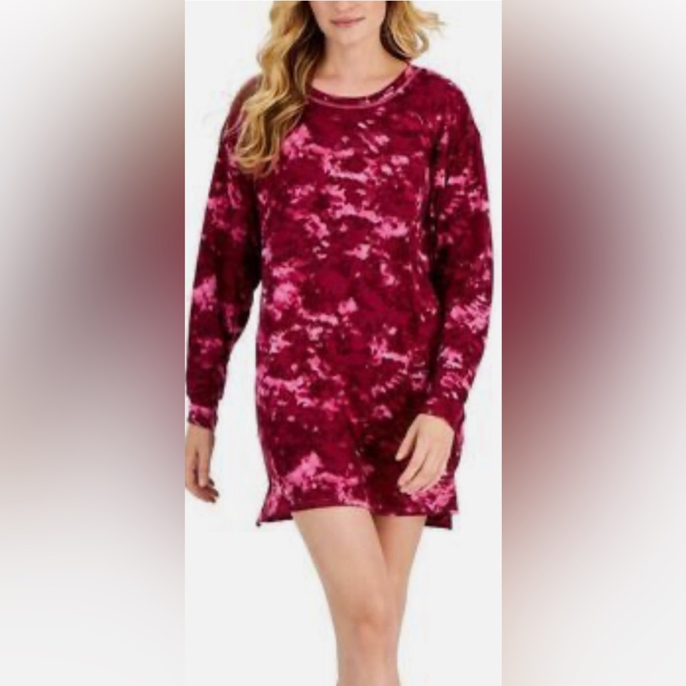 NWT Jenni Pink Camo Tie Dye Top Sleep Shirt Pajama Size S - Picture 2 of 11